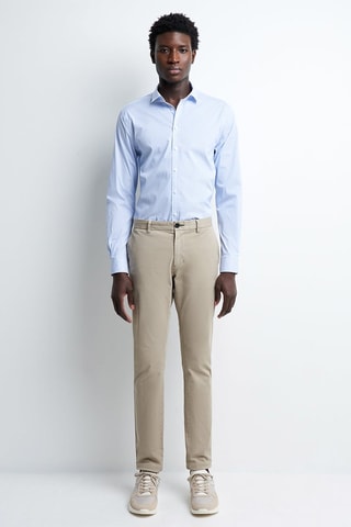 Chemise slim - Blanc et bleu