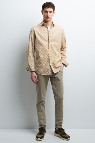 Chemise slim en popeline - Jaune