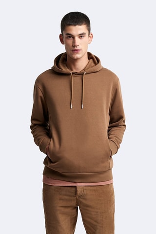 Sweat regular à capuche - Marron
