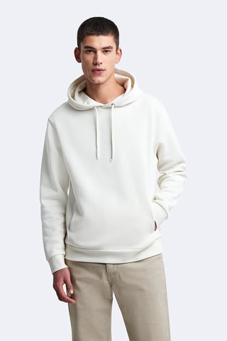 Sweat regular à capuche - Écru