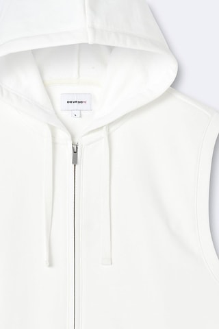 Sweat regular à capuche sans manches - Écru