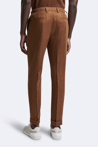 Pantalon de costume en lin - Marron