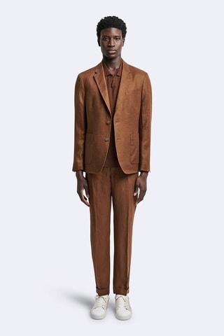 Pantalon de costume en lin - Marron