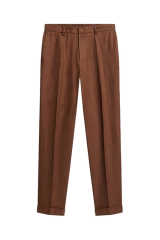 Pantalon de costume en lin - Marron