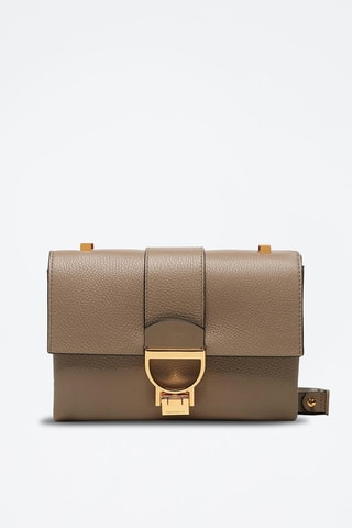 Sac bandoulière en cuir Taupe