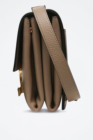 Sac bandoulière en cuir Taupe