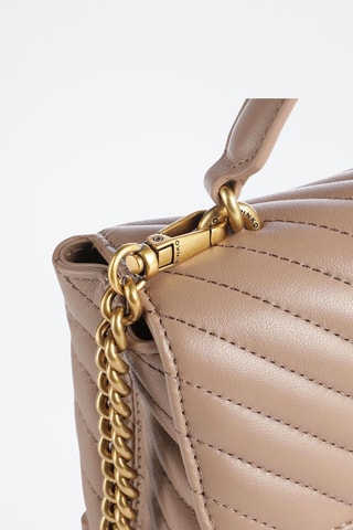 Sac à main en cuir Love Lady Puff Mini - Beige