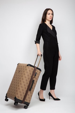 Valise grand volume Berta - Beige et marron - 70 cm