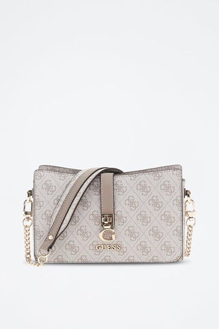 Sac porté épaule Zamira - Ecru et taupe