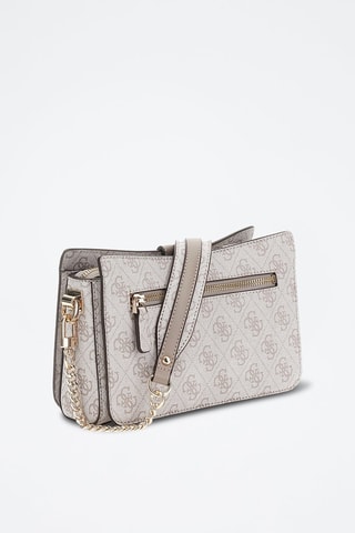 Sac porté épaule Zamira - Ecru et taupe