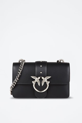 Sac bandoulière en cuir Love One Mini - Noir