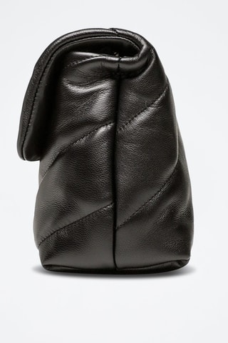 Sac bandoulière en cuir Love Puff - Noir et argenté