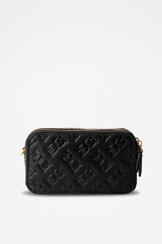 Sac bandoulière en cuir de veau Modello Carrie - Noir