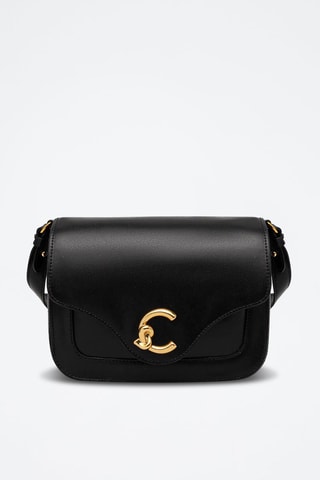 Sac bandoulière en cuir de veau - Noir