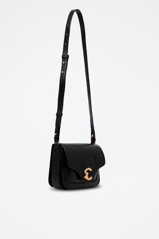 Sac bandoulière en cuir de veau - Noir