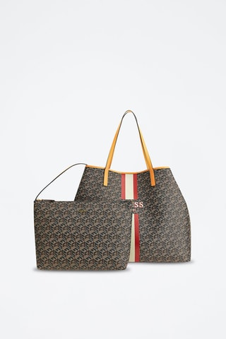 Cabas et pochette Vikky Extra Large - Noir et marron