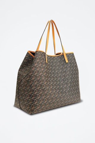 Cabas et pochette Vikky Extra Large - Noir et marron
