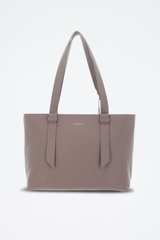 Sac porté épaule en cuir Malory - Taupe