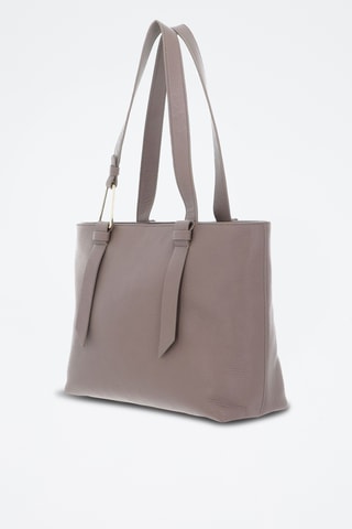 Sac porté épaule en cuir Malory - Taupe