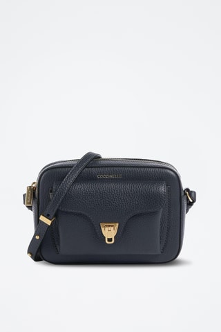 Sac bandoulière en cuir Coccinelle - Bleu nuit