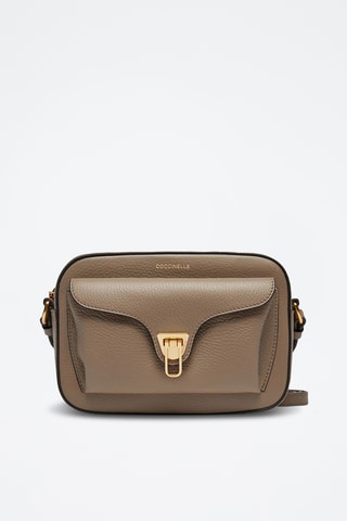 Sac bandoulière en cuir Coccinelle - Taupe