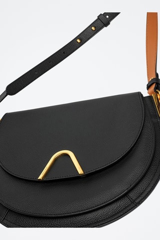 Sac bandoulière en cuir Sunup - Noir