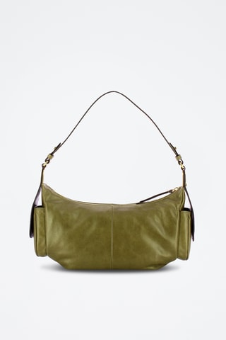 Sac porté épaule en cuir Campus Vintage - Vert