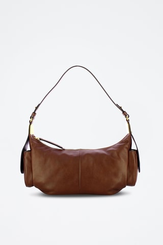 Sac porté épaule en cuir Campus Vintage - Marron foncé