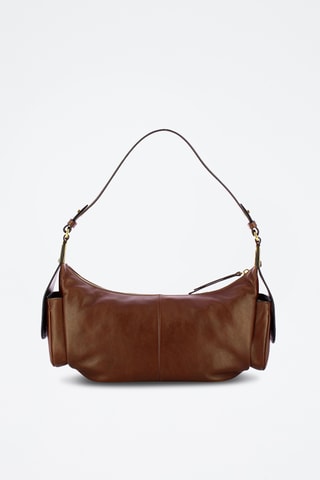 Sac porté épaule en cuir Campus Vintage - Marron foncé