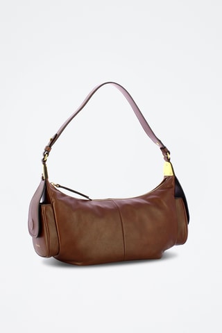 Sac porté épaule en cuir Campus Vintage - Marron foncé