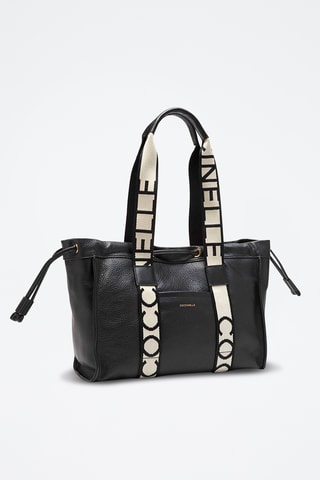 Sac porté épaule en cuir 2Day Signature - Noir