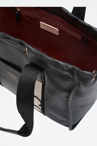 Sac porté épaule en cuir 2Day Signature - Noir