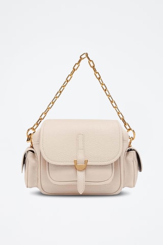 Sac porté épaule en cuir Campus - Ecru