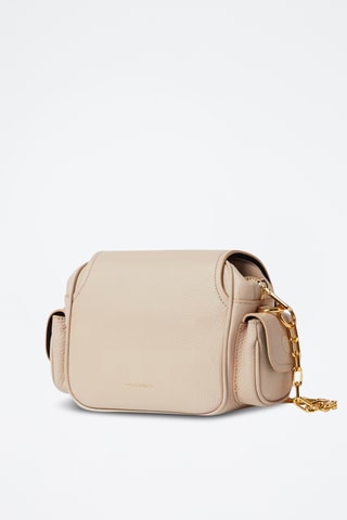 Sac porté épaule en cuir Campus - Ecru