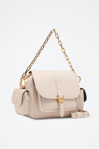 Sac porté épaule en cuir Campus - Ecru