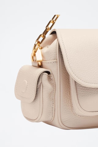Sac porté épaule en cuir Campus - Ecru