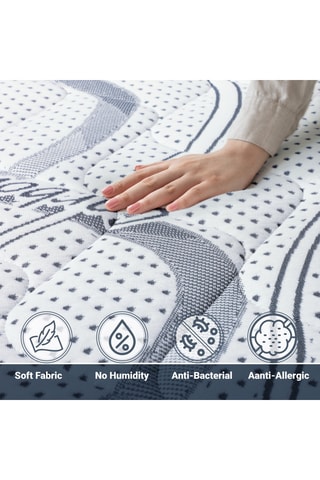 Matelas mousse thermosensible et à mémoire de forme Carbone - Epaisseur 22 cm - Mi-ferme