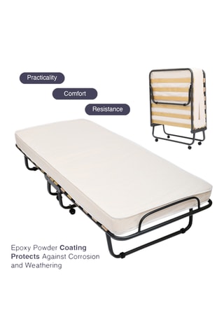 Lit pliant avec matelas Brandina - 80 x 190 cm