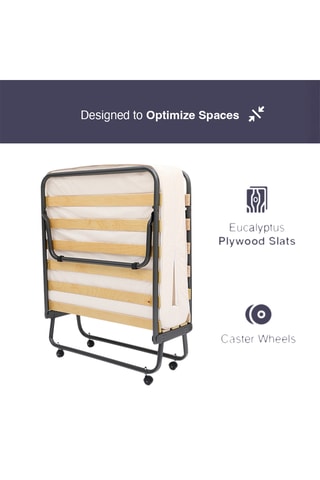 Lit pliant avec matelas Brandina - 80 x 190 cm