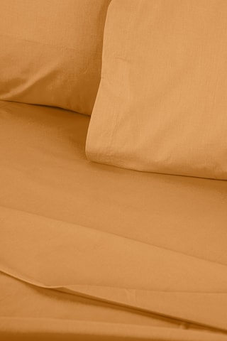 Drap-housse en coton renforcé 155 fils/cm² Tonne Orage - Orange clair