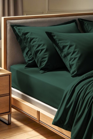 Drap-housse en coton renforcé 155 fils/cm² Tonne Verte - Vert foncé