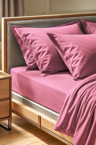 Drap-housse en coton renforcé 155 fils/cm² Tonne Rosse - Rose