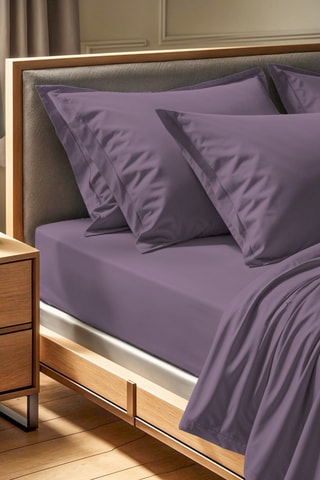 Drap-housse en coton renforcé 145 fils/cm² Tonne Mixte - Violet