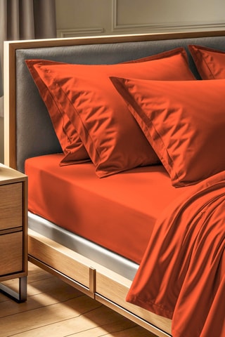 Drap-housse en coton renforcé 145 fils/cm² Tonne Orage - Orange
