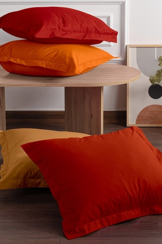 2 taies d'oreiller en coton renforcé 145 fils/cm² Tonne Orage - Orange