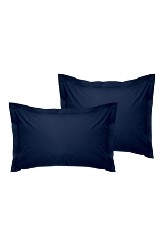 2 taies d'oreiller en coton renforcé 145 fils/cm² Tonne Marie - Bleu nuit
