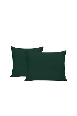 2 taies d'oreiller en coton renforcé 155 fils/cm² Tonne Verte - Vert foncé