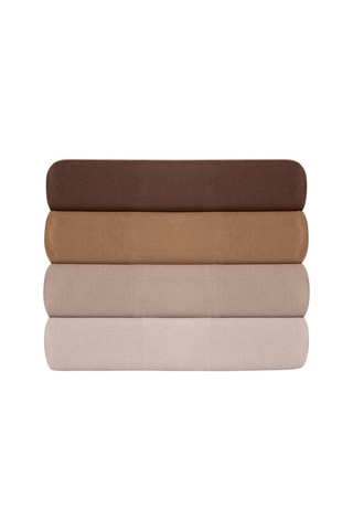 2 taies d'oreiller en coton renforcé 145 fils/cm² Tonne Brune - Beige