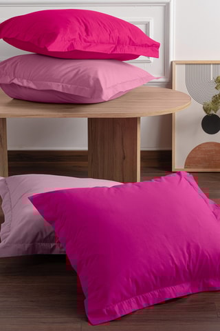 2 taies d'oreiller en coton renforcé 155 fils/cm² Tonne Rosse - Rose clair