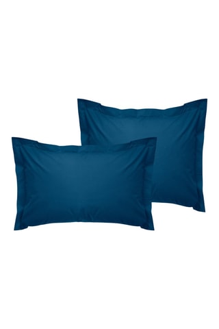 2 taies d'oreiller en coton renforcé 145 fils/cm² Tonne Marie - Bleu pétrole